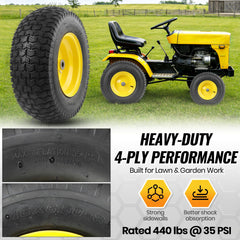 AR-PRO side profile of tire on steel rim highlighting reinforced 4-ply construction