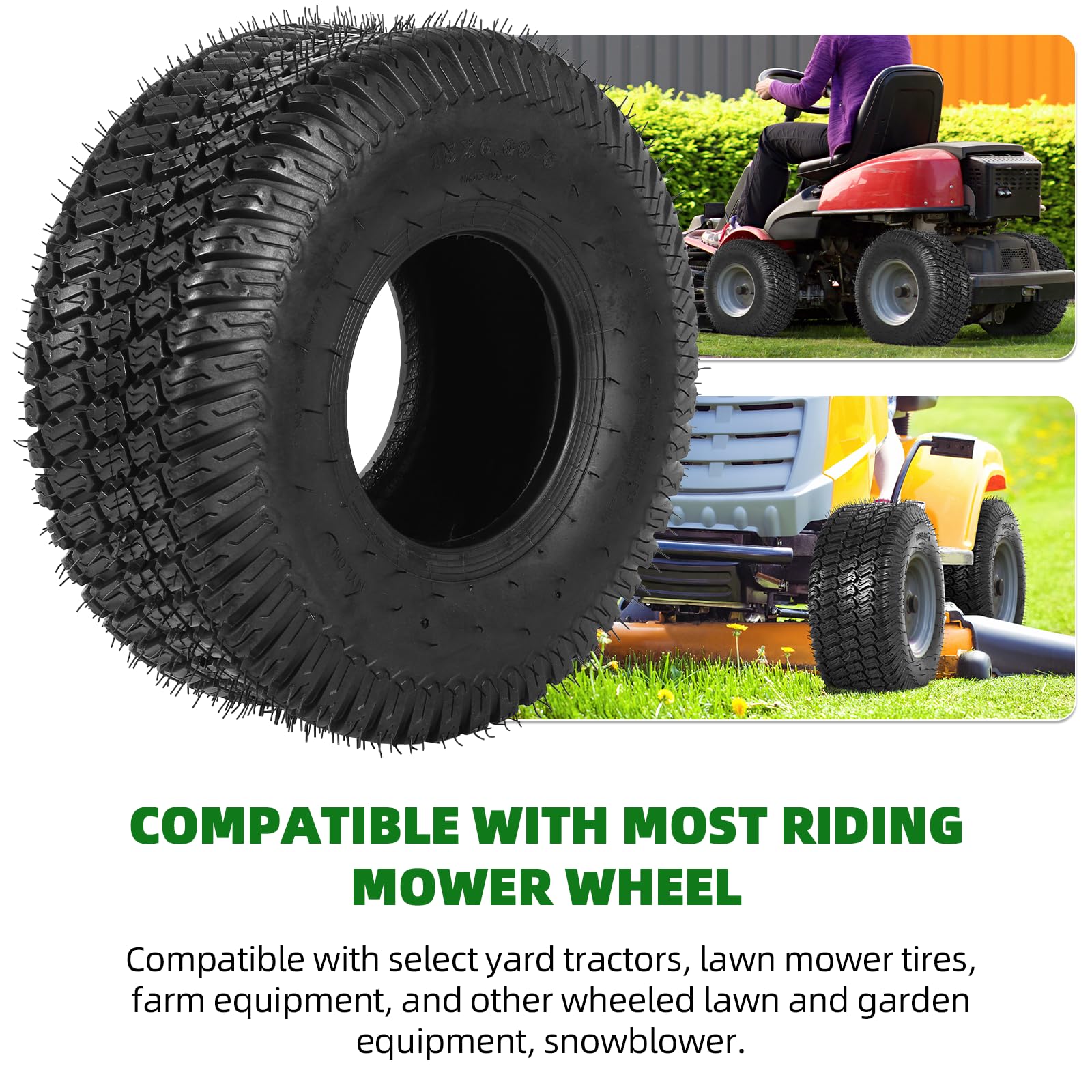 AR-PRO sidewall markings visible to confirm 15x6.00-6 size and compatibility