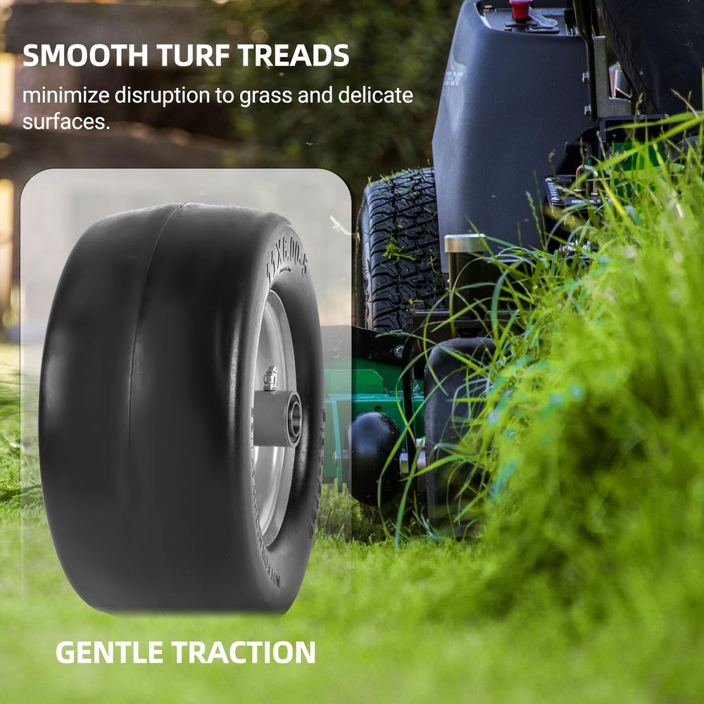 AR-PRO wheel next to ruler showing 11x6.00-5 size for accurate fit confirmation