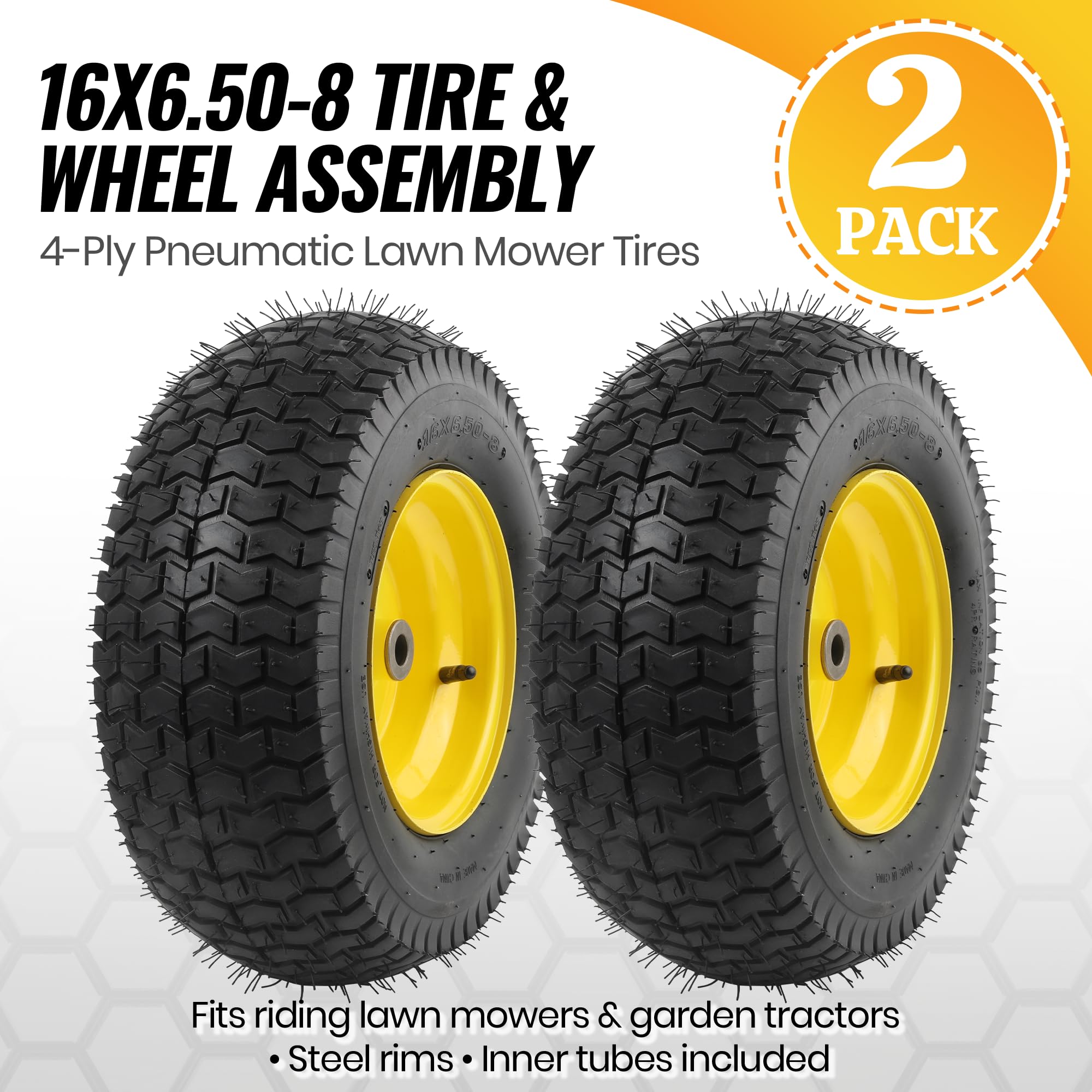 AR-PRO wheel next to ruler for size comparison showing correct 16x6.50-8 dimensions
