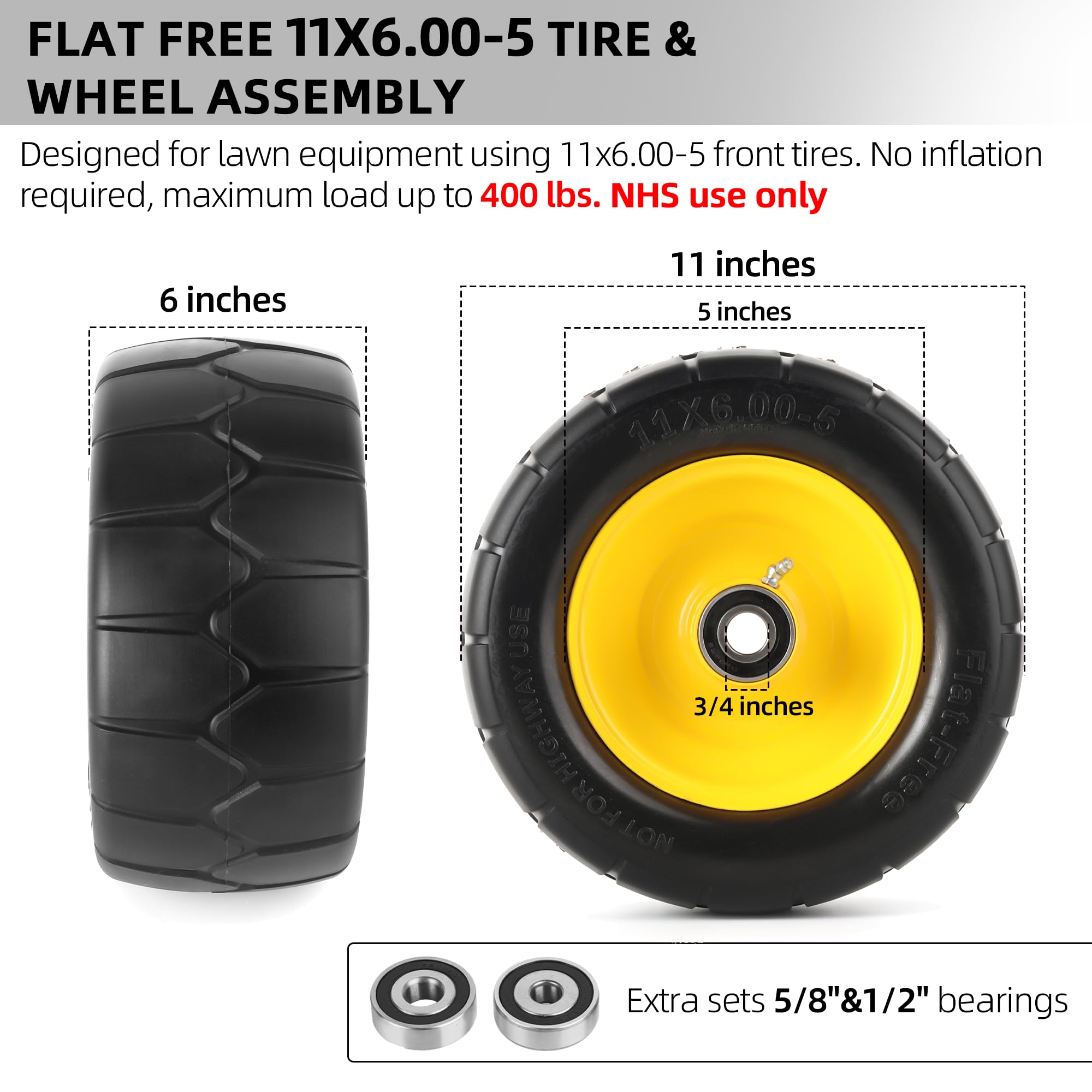 AR-PRO solid tire tread close-up providing improved turf traction