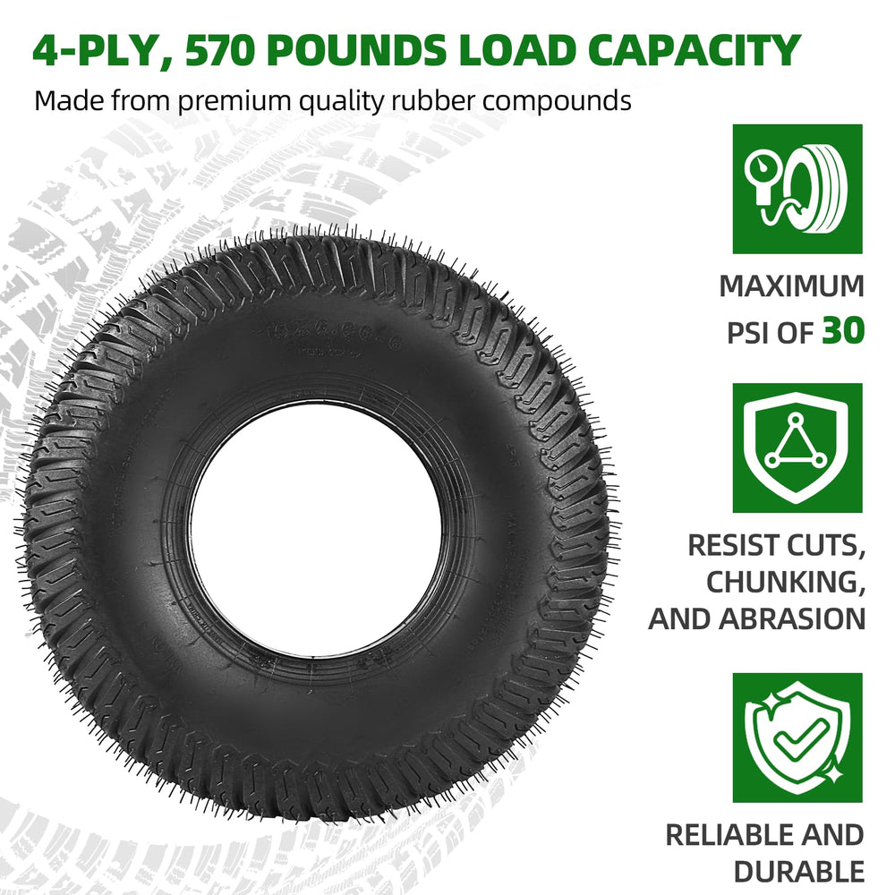AR-PRO tire mounted on a riding mower showing improved traction and handling