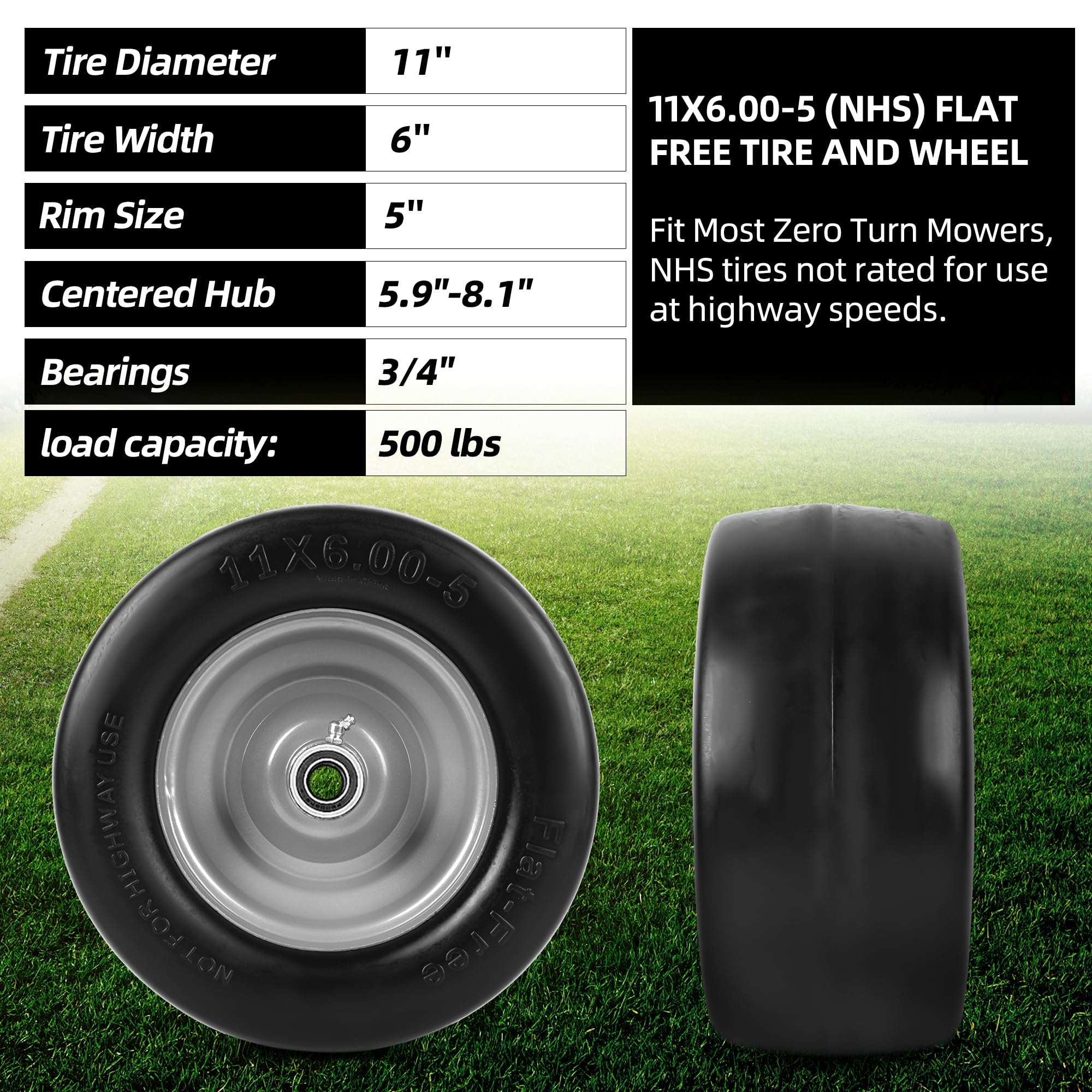 AR-PRO tire tread closeup highlighting smooth turf-friendly surface