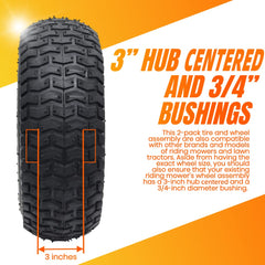 AR-PRO tire tread close-up highlighting turf-friendly grip and surface protection