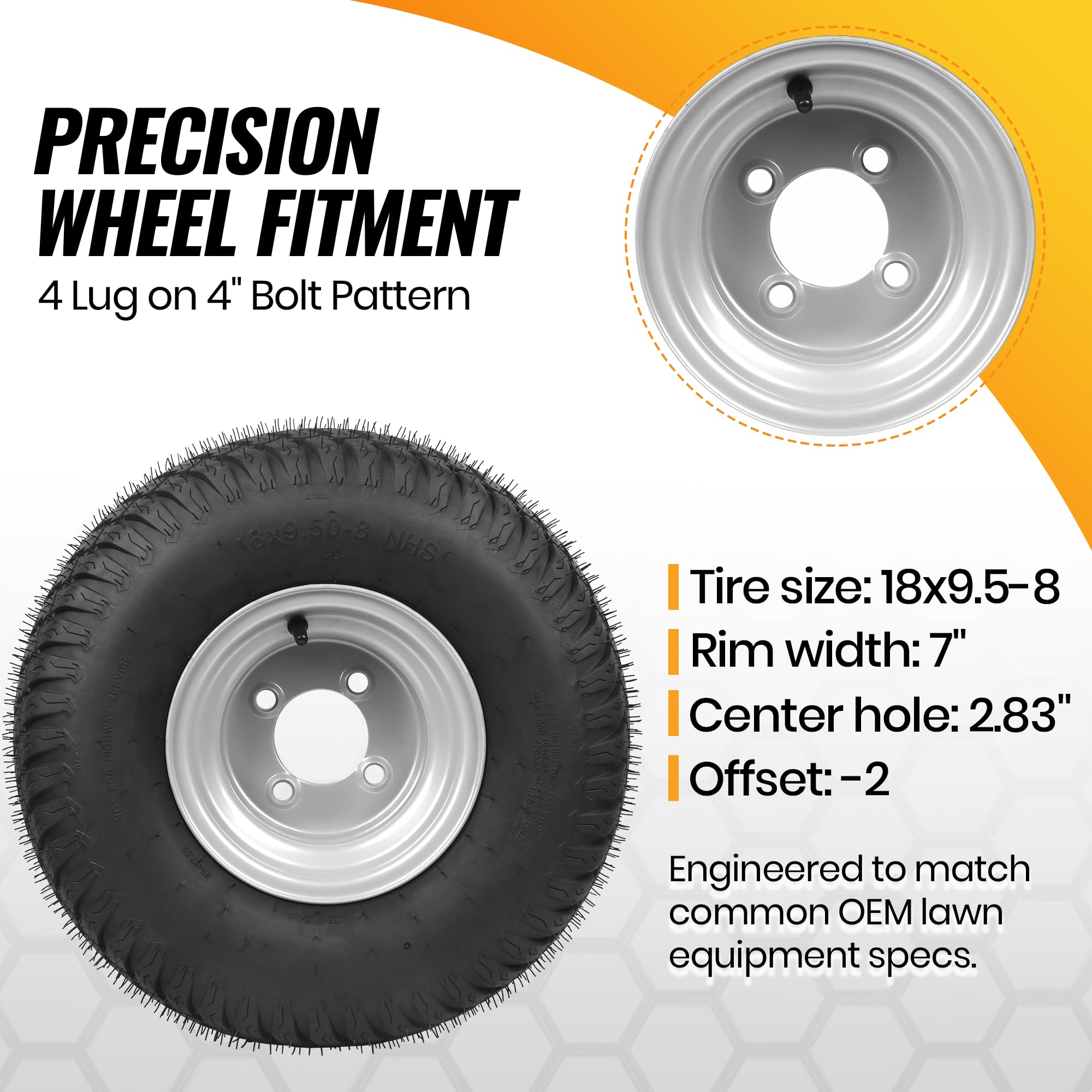 AR-PRO close-up of tire tread texture demonstrating turf protection and grip