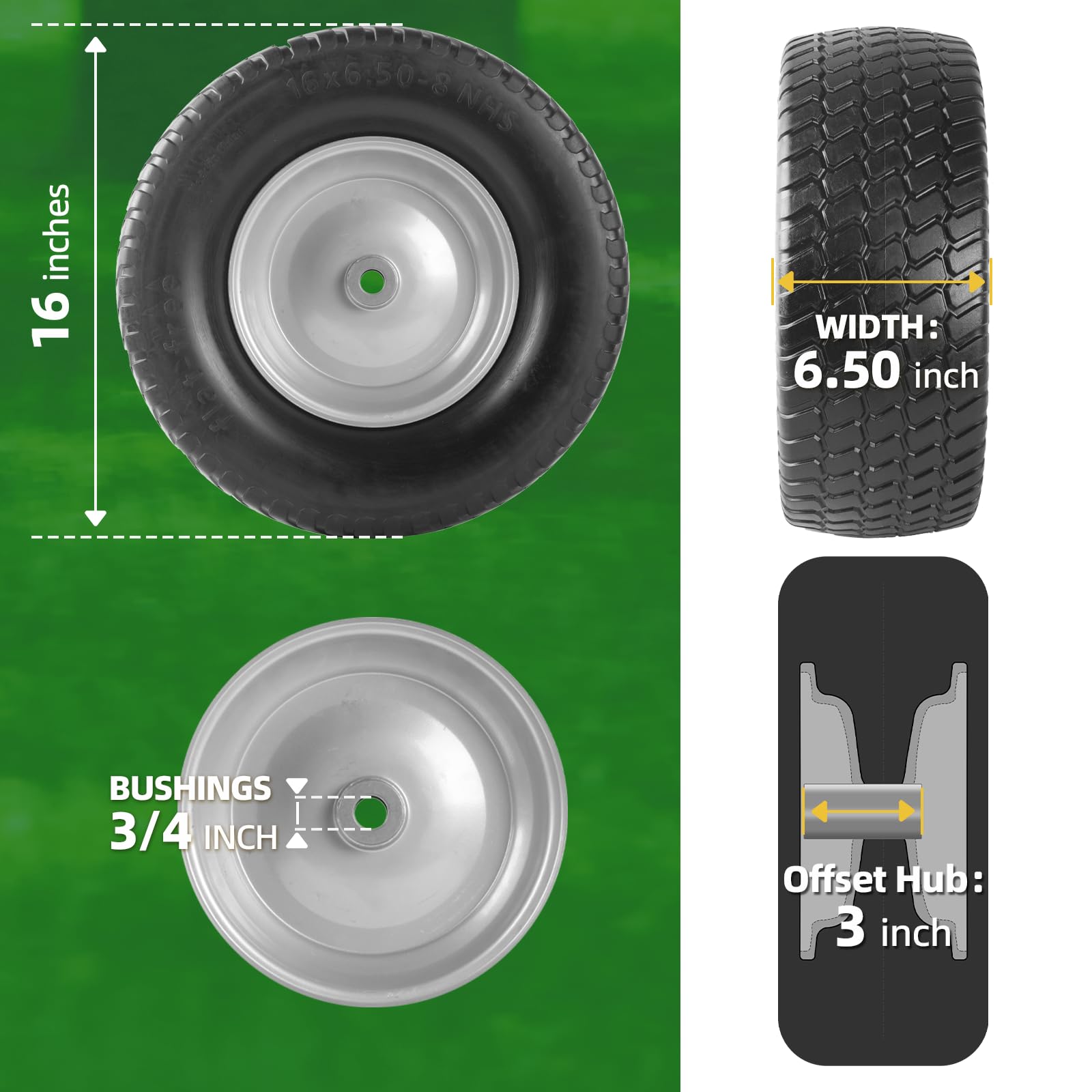 AR-PRO close-up of 3mm chevron turf tread showing traction and turf-friendly grip benefit
