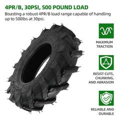 AR-PRO detailed shot of deep tractor lug tread for improved traction