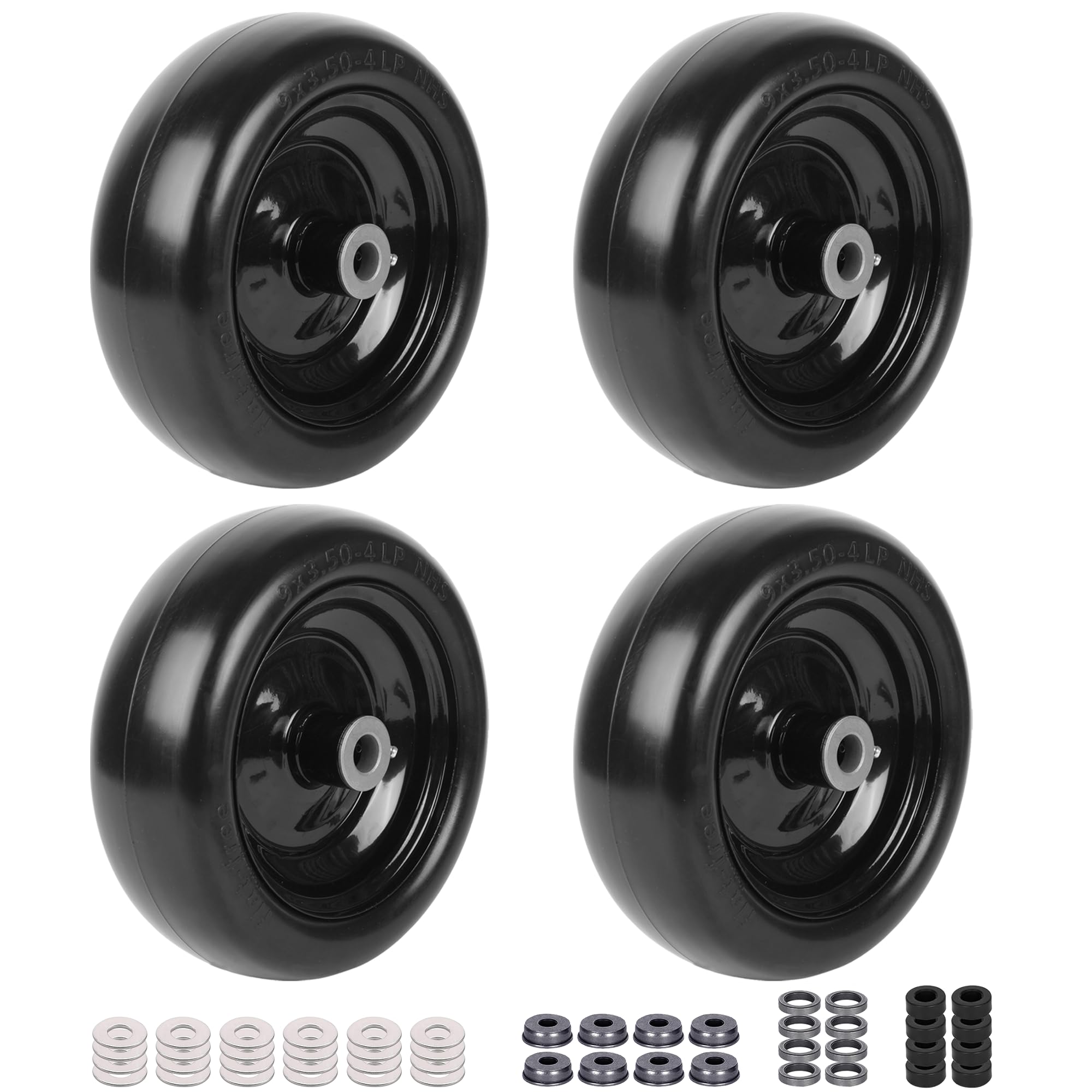 AR-PRO front view of wheel assembly showing hub and durable PU tire for reliable replacement