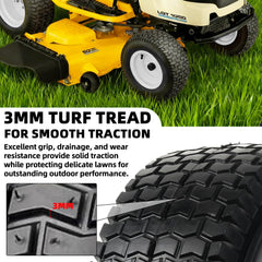 AR-PRO wheel mounted on mower demonstrating fit and improved durability