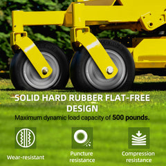 AR-PRO wheel mounted on mower showing improved maneuverability