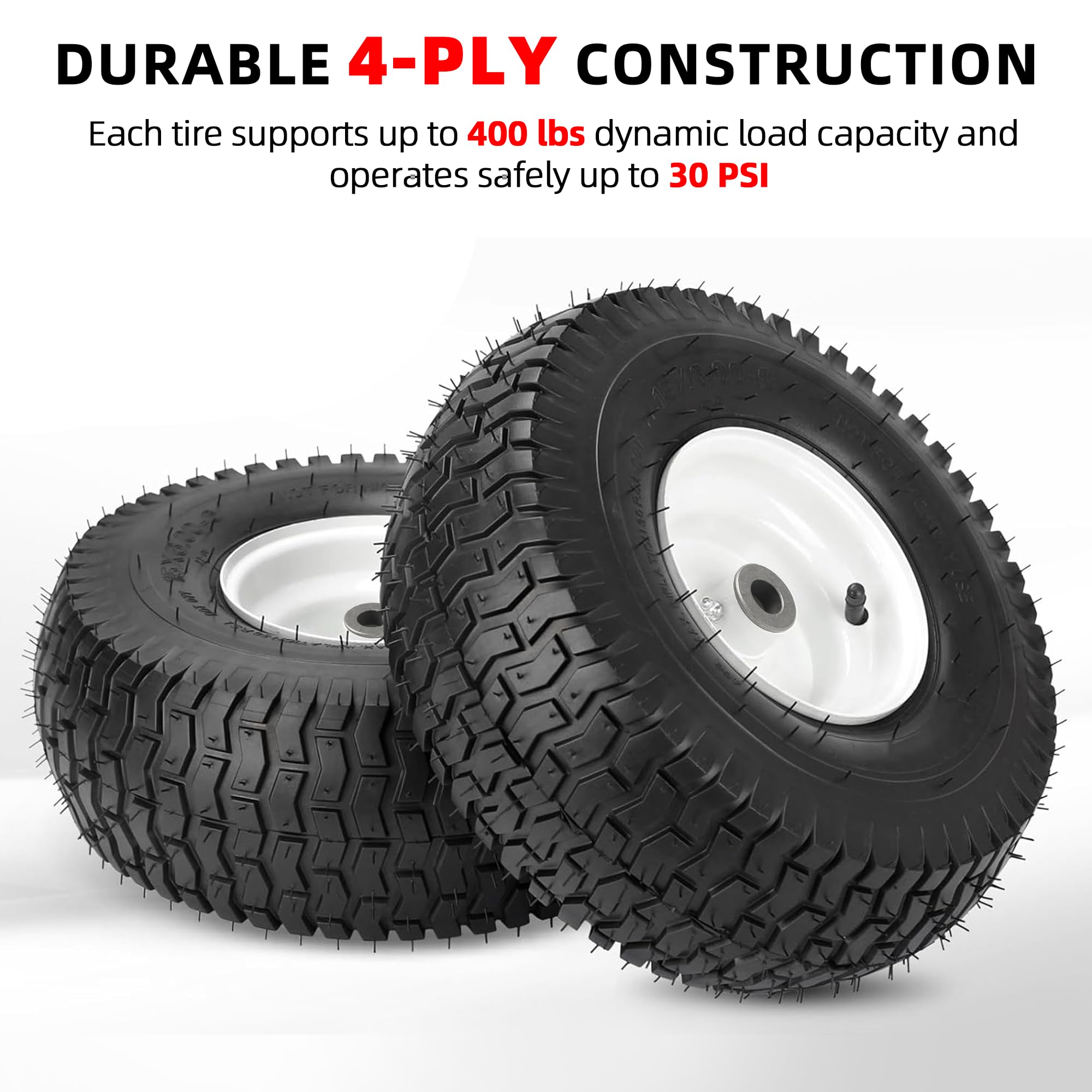 AR-PRO wheel mounted on riding mower demonstrating easy replacement