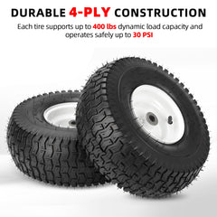 AR-PRO wheel mounted on riding mower demonstrating easy replacement