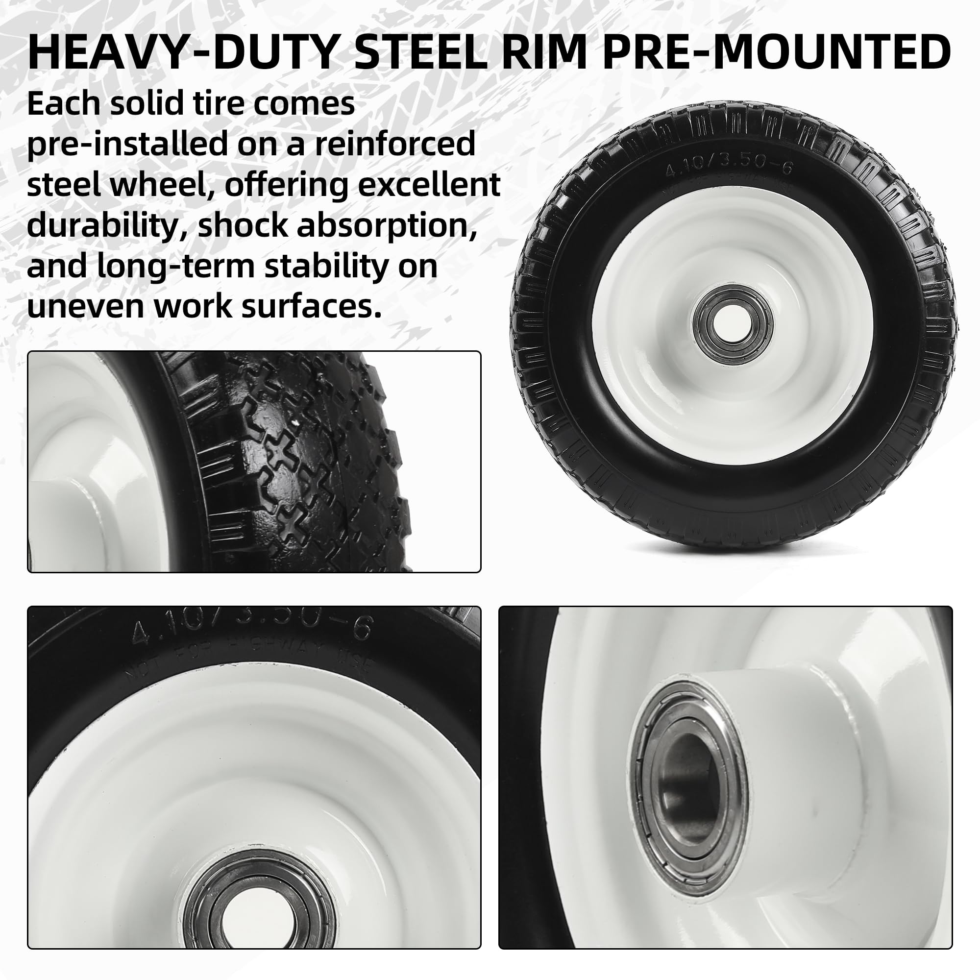 AR-PRO wheel mounted on a dolly in use demonstrating flat-free reliability benefit