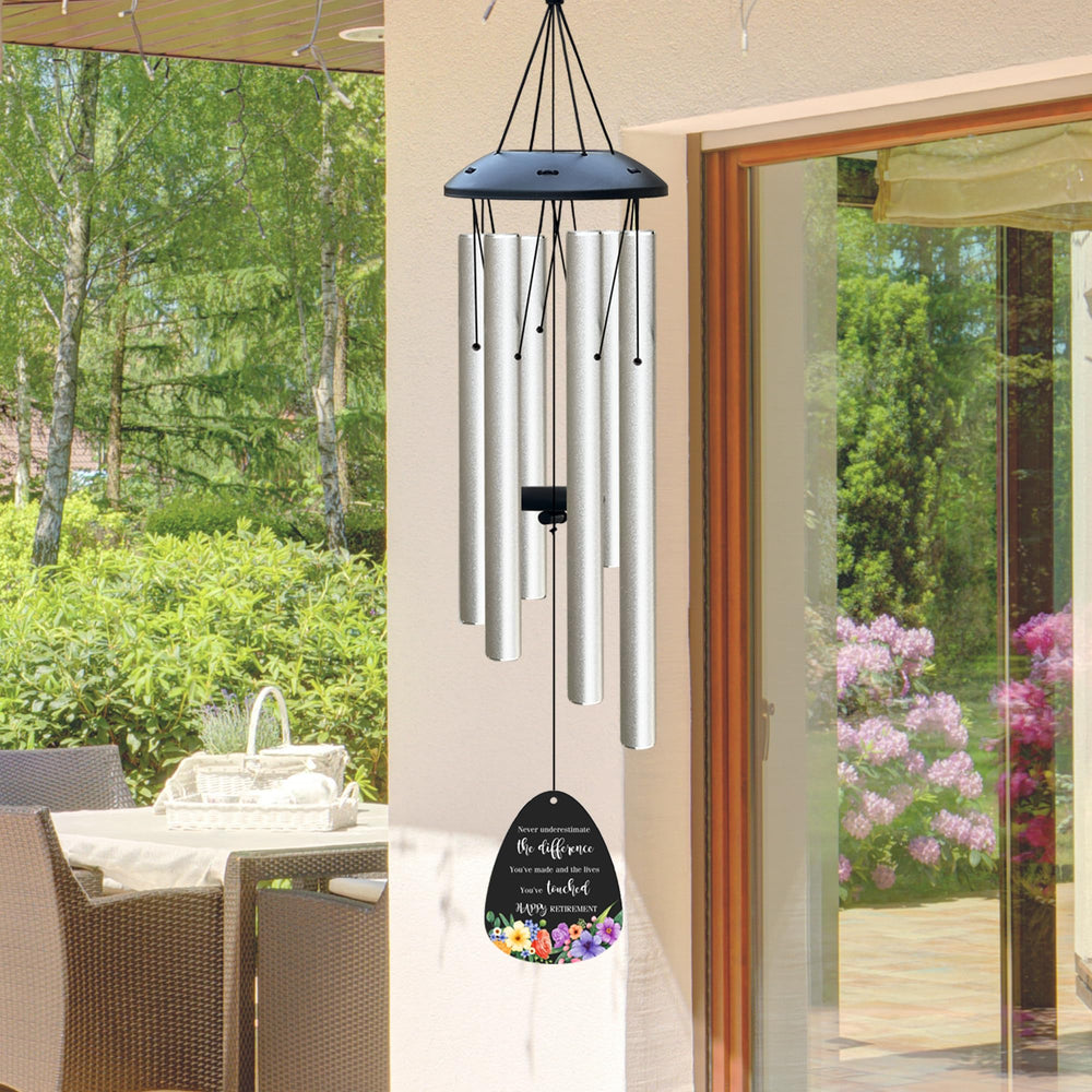 ARARTKEL wind chime beside ruler for scale showing 32-inch size benefit