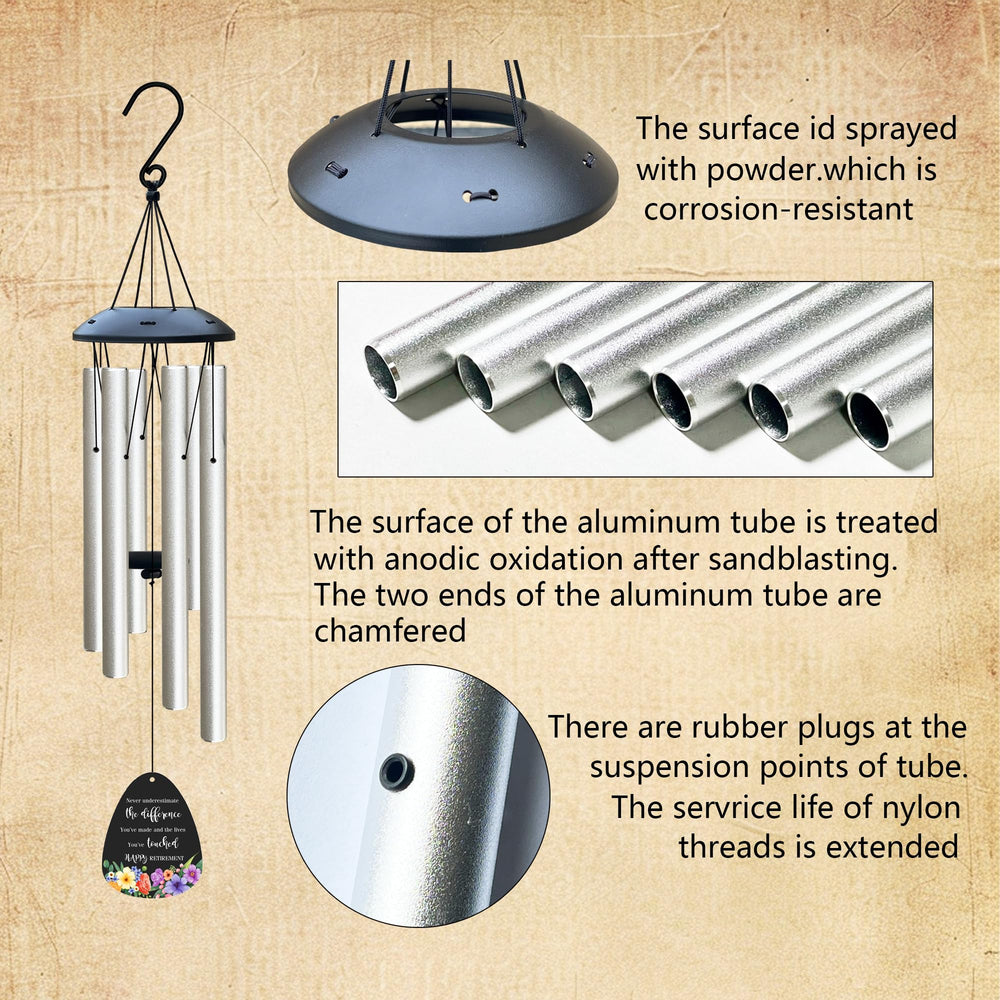 ARARTKEL wind chime hanging on a porch suggesting peaceful outdoor ambiance benefit