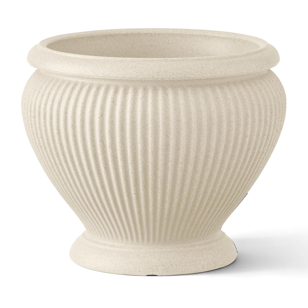 ARBORA front view of Cannes Urn planter showing classic cream finish and elegance