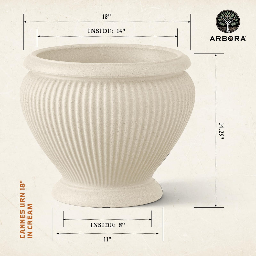ARBORA side profile of Cannes Urn highlighting balanced pedestal silhouette and stability