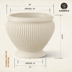 ARBORA side profile of Cannes Urn highlighting balanced pedestal silhouette and stability