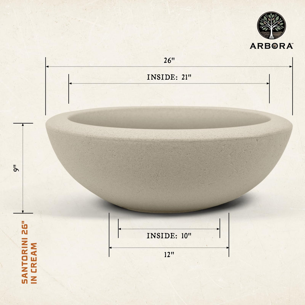 ARBORA Santorini Bowl close-up texture highlighting stone-like look and durability