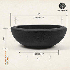 ARBORA Santorini Bowl textured surface close-up highlighting stone-like look