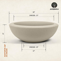 ARBORA Santorini Bowl close-up texture highlighting stone-like look and durability