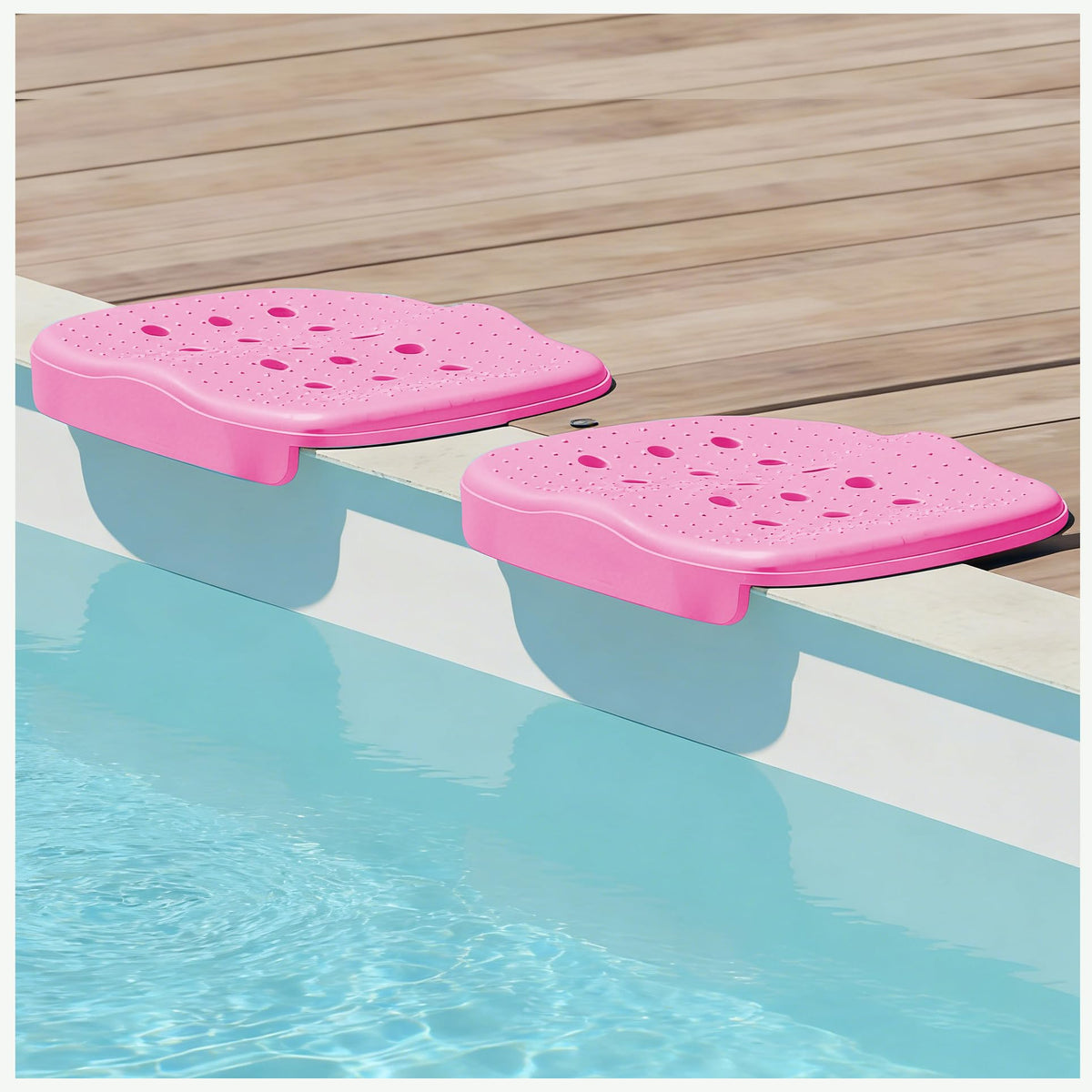 Arborix front packaging showing pink pool seat cushions and included carry bag for convenient transport