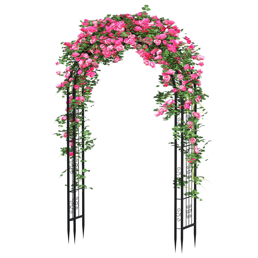 Arbuxzuy front view metal garden arch showing elegant entrance benefit