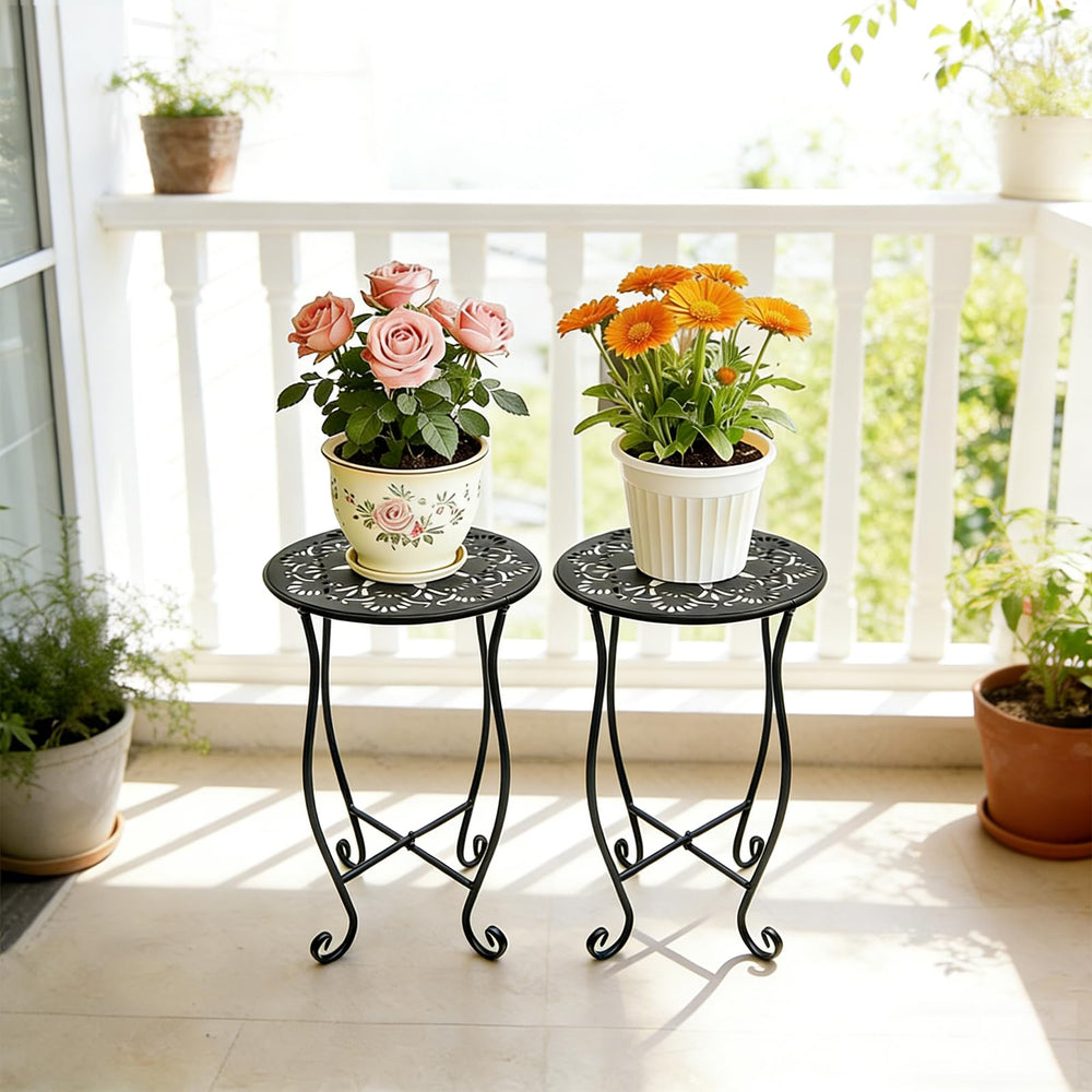 Arbuxzuy beside patio chair showing scale of 17-inch height for layered plant displays