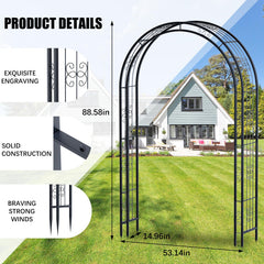 Arbuxzuy vines covered arch in garden showcasing fuller plant growth