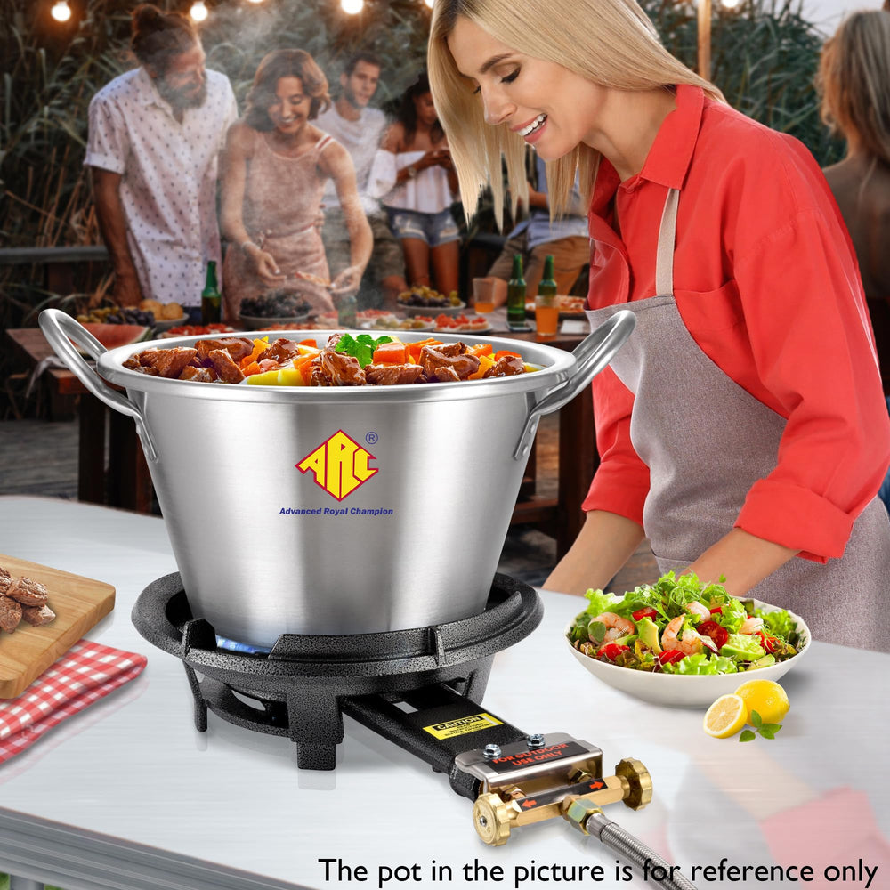 ARC Advanced Royal Champion burner in use with wok demonstrating rapid searing performance