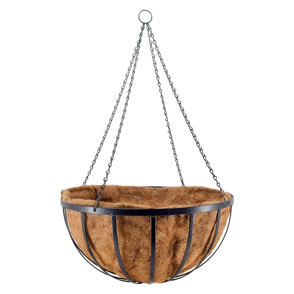 Arcadia Garden Products front view of 24 inch hanging basket showing full shape and finish, attractive display