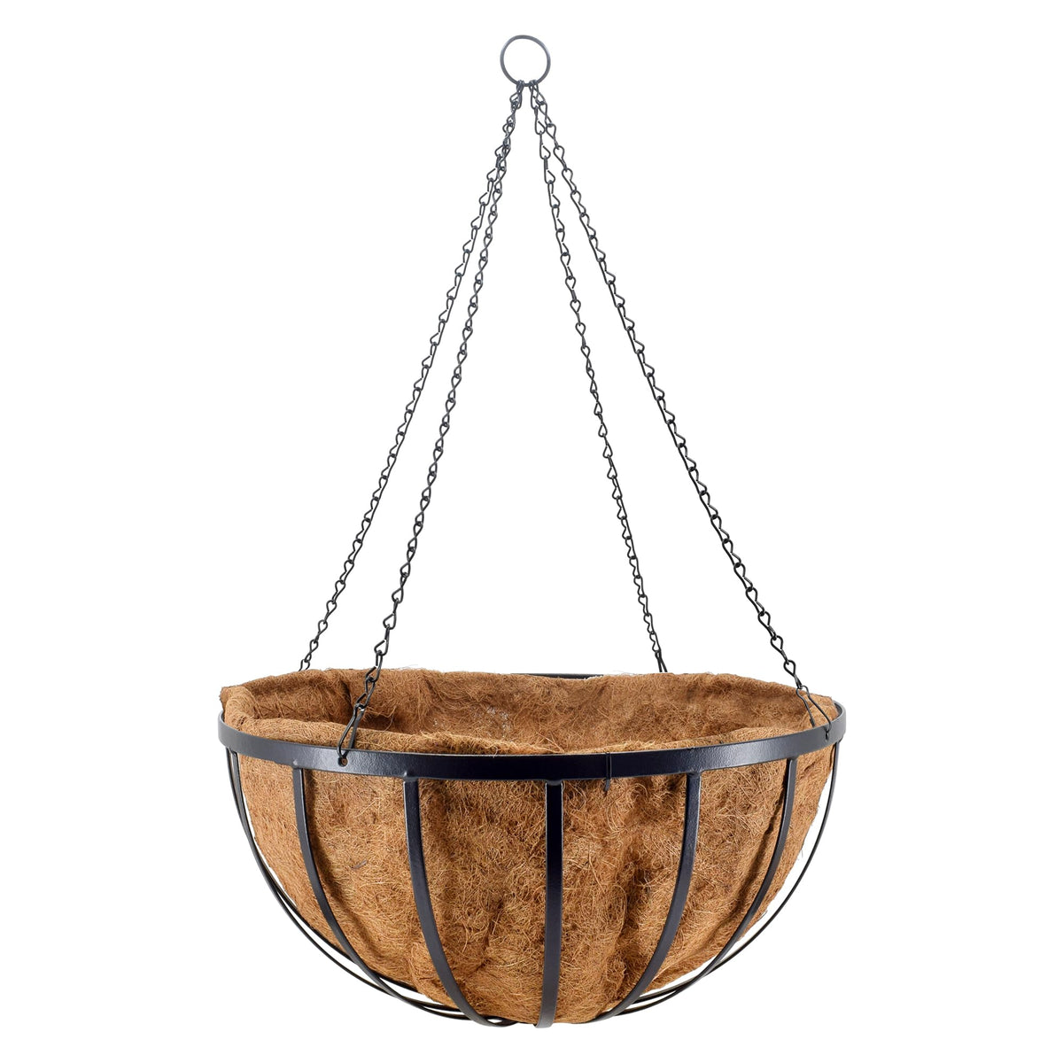Arcadia Garden Products front view of 24 inch hanging basket showing full shape and finish, attractive display