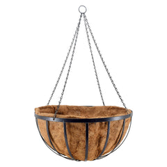 Arcadia Garden Products front view of 24 inch hanging basket showing full shape and finish, attractive display
