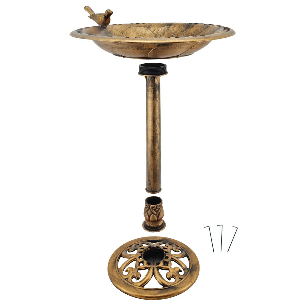 Arcadia bird bath finish detail showing weather-resistant bronze texture
