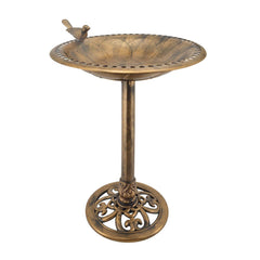 Arcadia bronze bird bath front view showing elegant shape and visual appeal