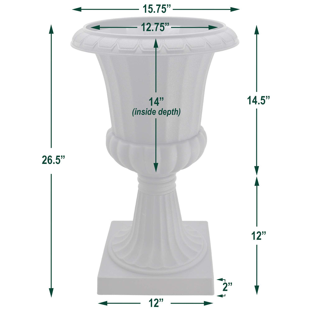 Arcadia Garden Products urn placed at doorstep demonstrating decorative impact and welcoming entrance