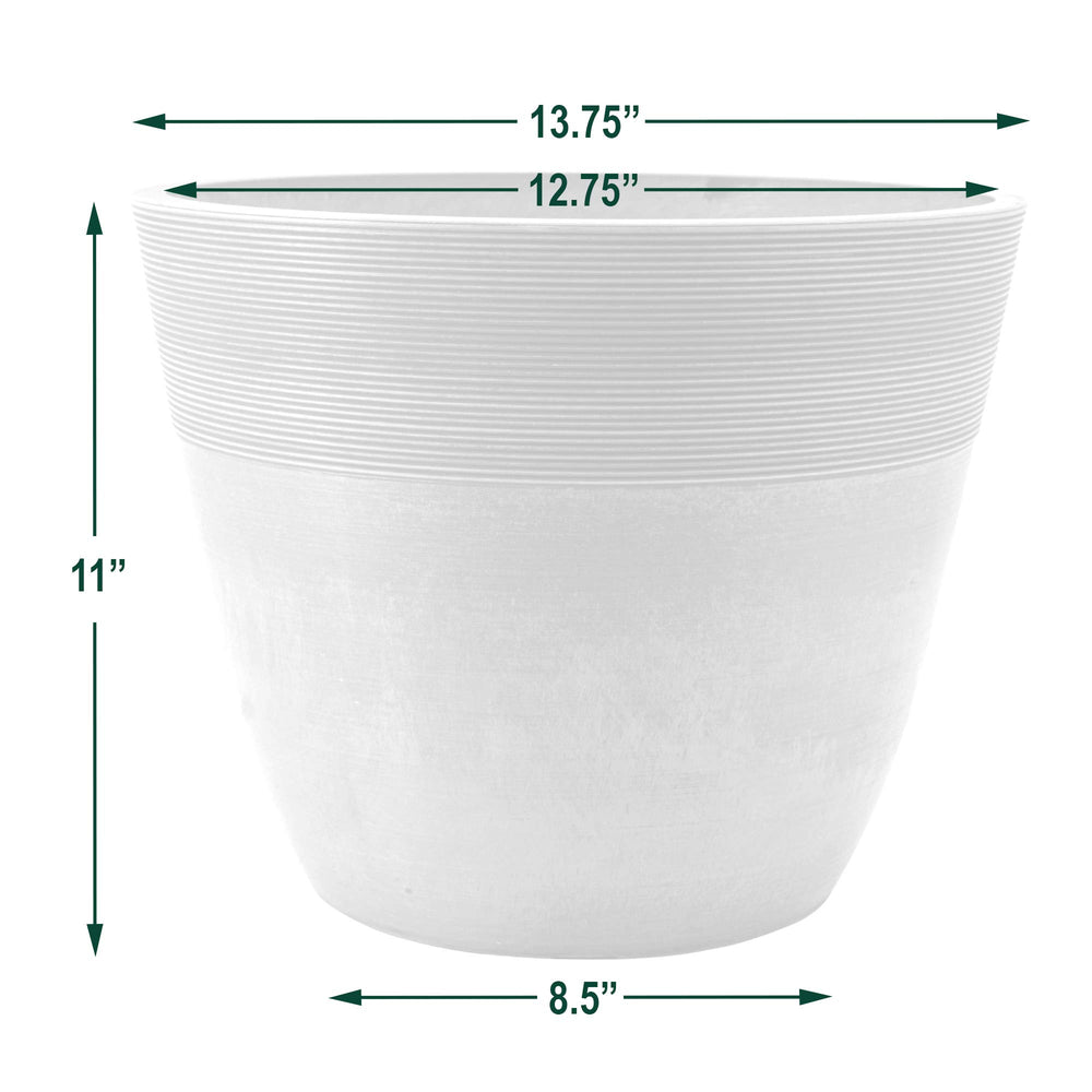 Arcadia Garden Products pot next to ruler showing scale for placement and planning