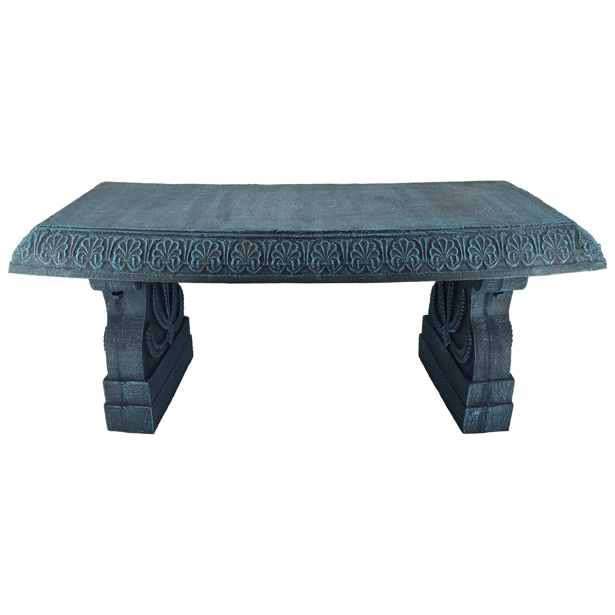 Arcadia bench floral engraving close-up highlights decorative detail benefit