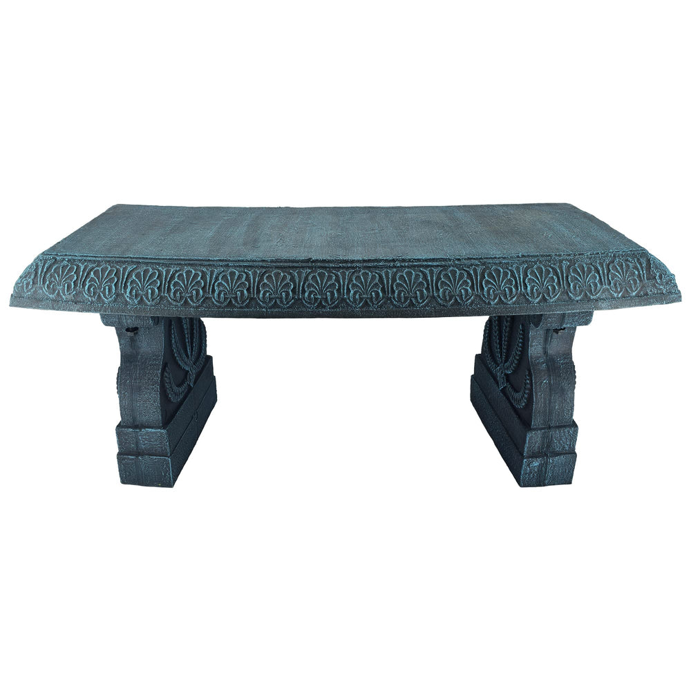 Arcadia bench floral engraving close-up highlights decorative detail benefit