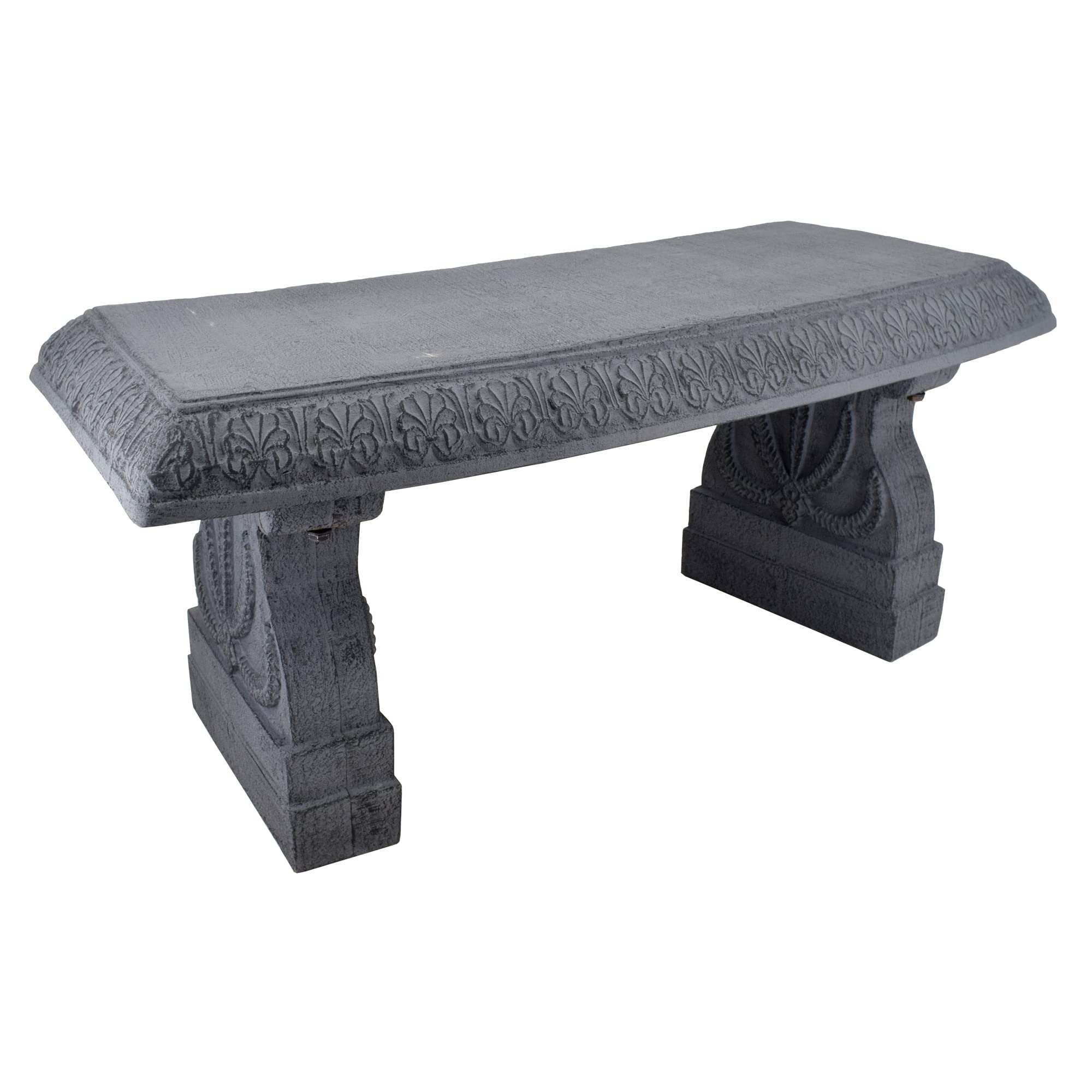 Arcadia bench front view showing vintage charm and easy outdoor seating