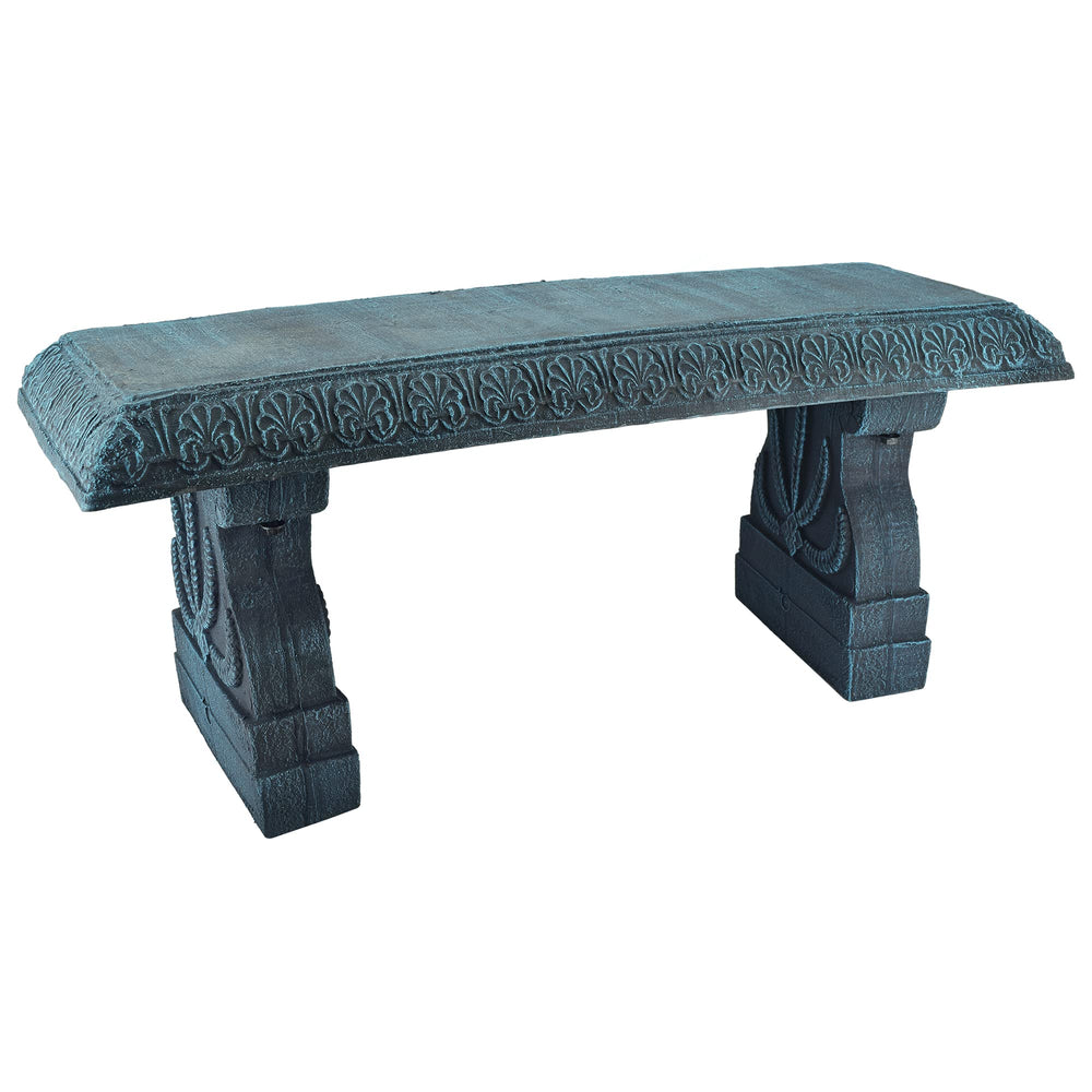 Arcadia bench front view showing seating and vintage charm benefit