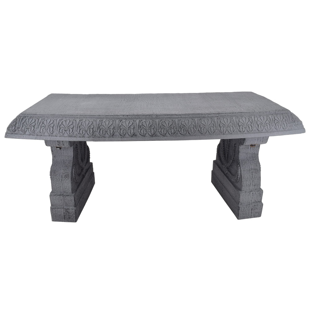 Arcadia bench side profile highlighting lightweight construction and stability