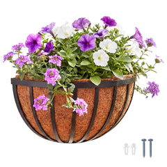 Arcadia Garden Products front view showing 16 inch half-round planter and clean finish