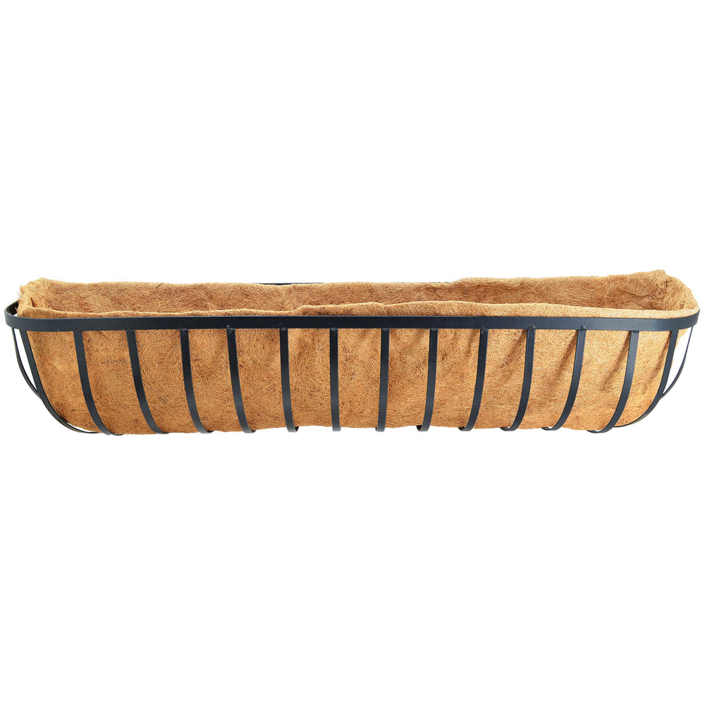Arcadia Garden Products front view of 48-inch metal trough showing full length and finish benefit