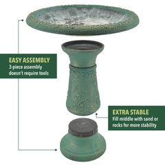 Arcadia Garden Products close-up of floral engraving showing decorative detail benefit