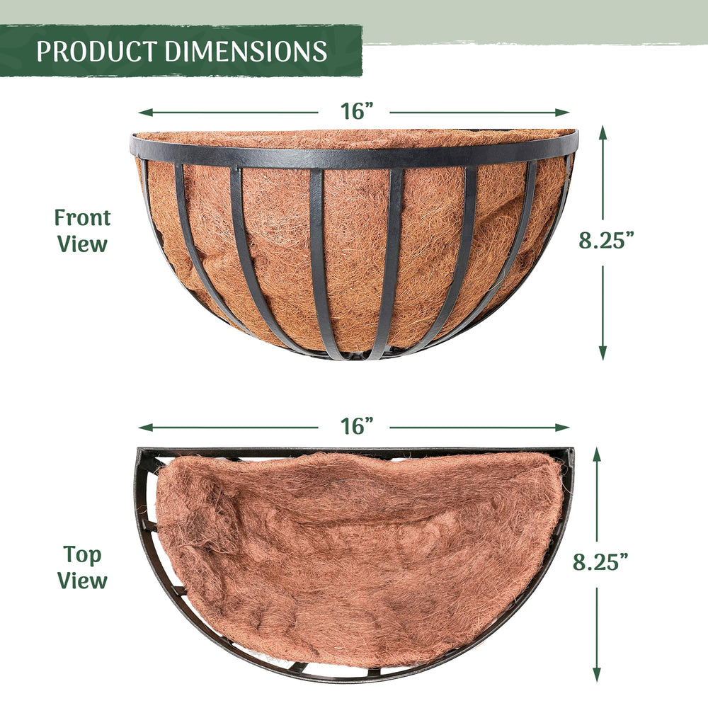 Arcadia Garden Products coconut fiber liner close-up showing moisture retention benefit