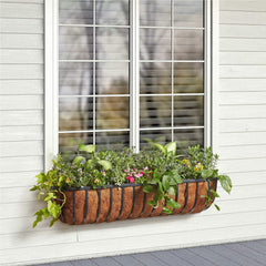 Arcadia Garden Products detailed shot of coconut liner showing drainage and moisture retention benefit