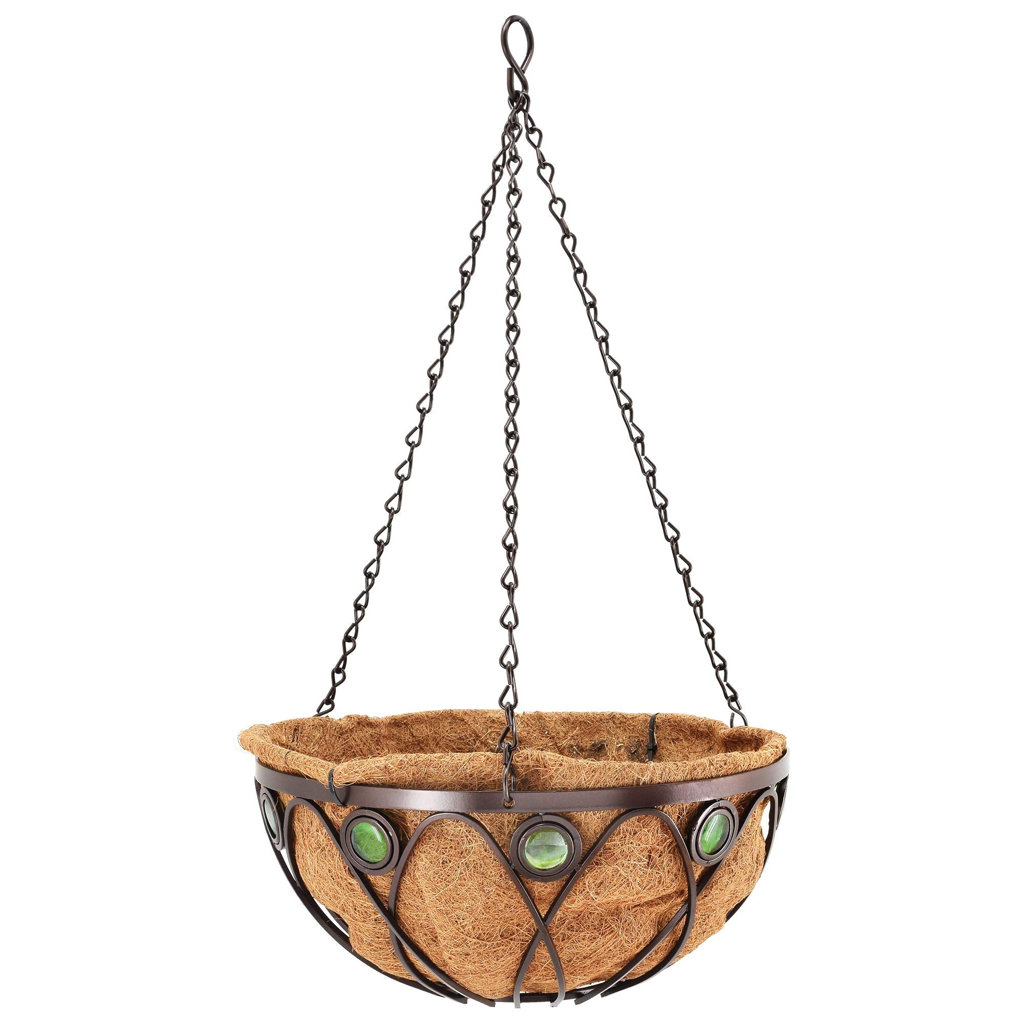 Arcadia Garden Products close-up of 100% natural coconut liner demonstrating moisture retention and drainage benefit