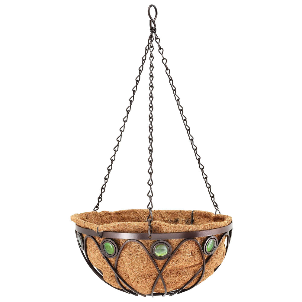 Arcadia Garden Products close-up of 100% natural coconut liner demonstrating moisture retention and drainage benefit