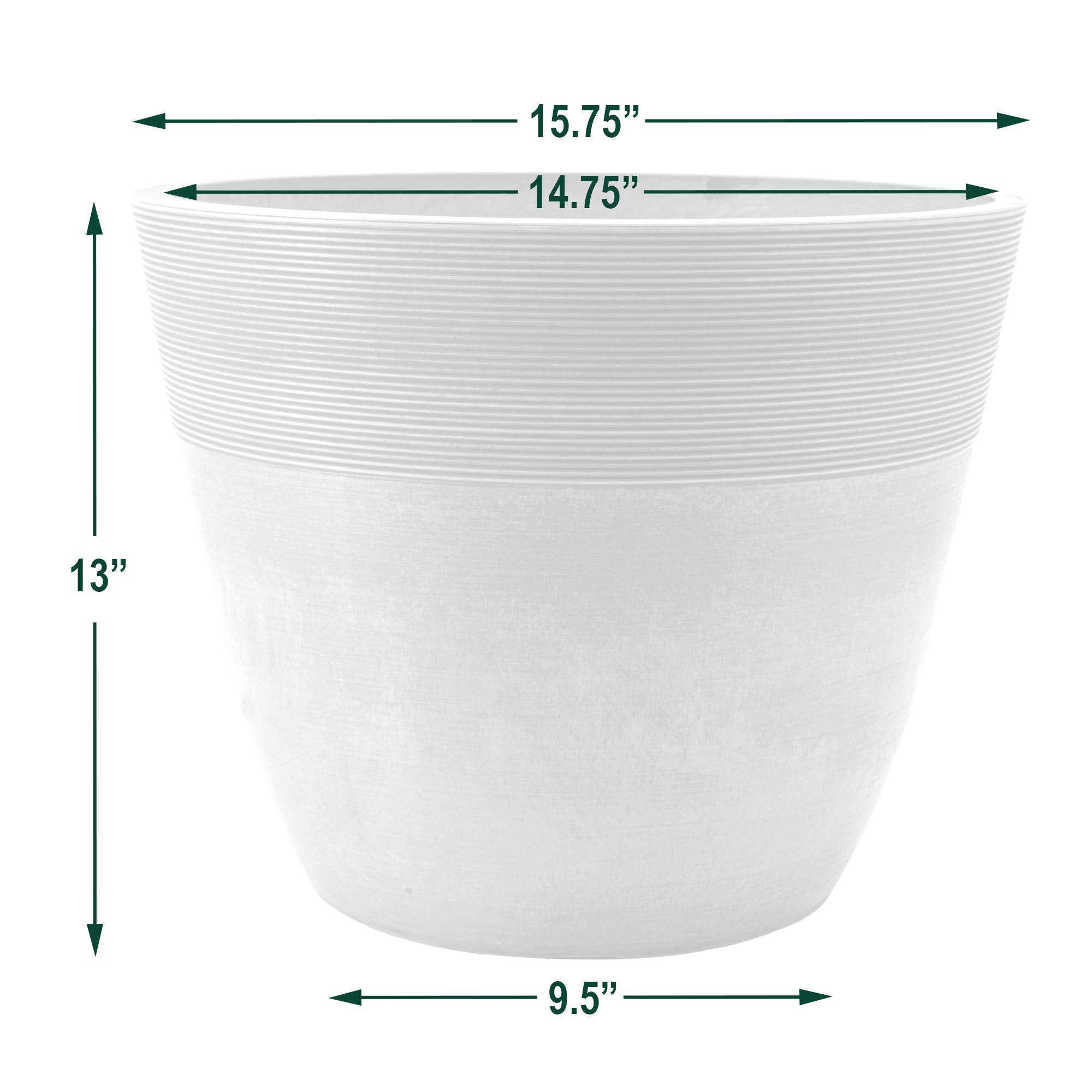 Arcadia Garden PSW pot base with marked drilling zone illustrating easy drainage option